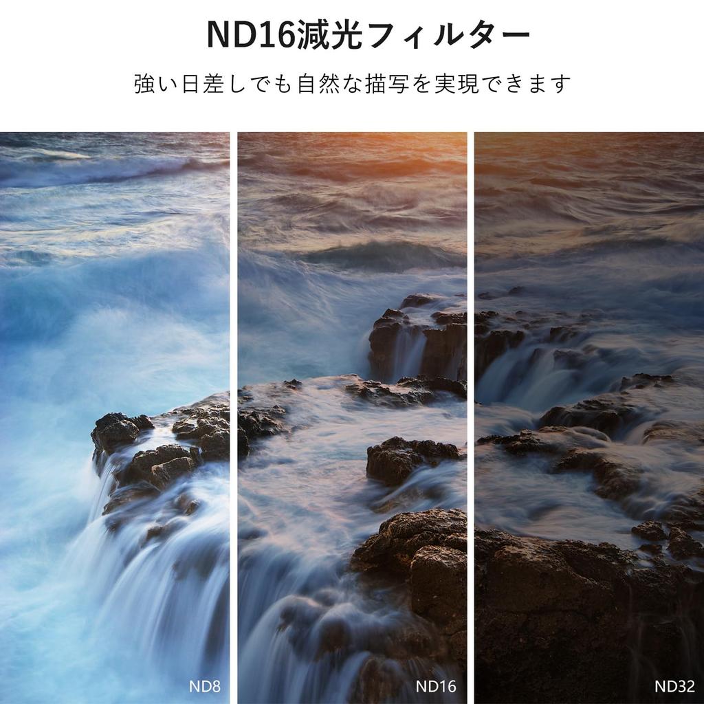 ARTCISE ND16 Neutraldichte Hohe Lichtdurchlässigkeit Kamerafilter für Landschaft Lange und Sanfte Wasserläufe Kompatibel mit DSLR- und Spiegellosen Kameras
