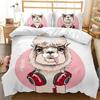 New Llama Duvet Cover Set Queen King Full Twin Size Cute Alpacas Bedding Set For 3D Polyester Quilt Cover Animal Comforter Cover