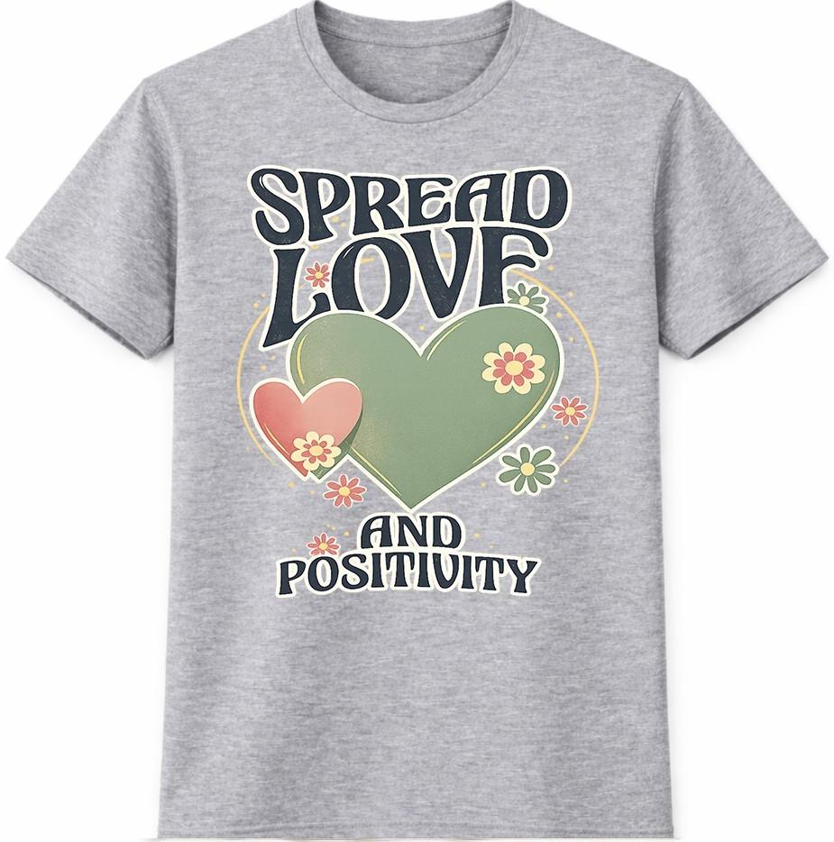 Inspirational T Shirt Spread Love Positivity Quote Graphic Tee Casual Top