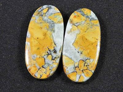 27Cts. Natural Maligano Jasper (12mm X 27mm Each) Oval Cabochon Match Pair SK-2793
