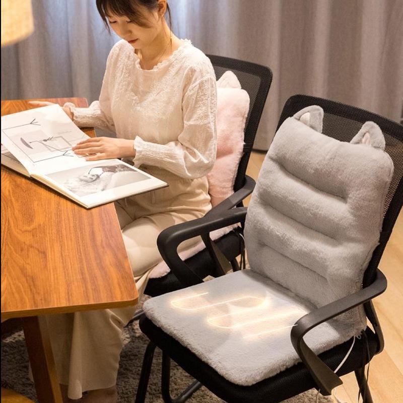 Winter Thickening Office Sedentary Heating Cushion Chair Lumbar Cushion Backrest Cushion One Fart Cushion Buttocks Seat Electric Heating