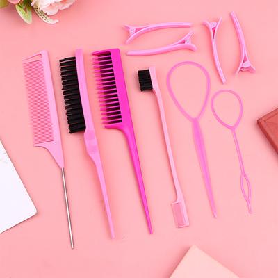 Set di pettini per lo styling dei capelli da 6/10 pezzi, spazzola per cotonare i capelli, pettine triplo per cotonare, pettini a coda di topo, spazzola per bordi, strumenti per la coda dei capelli, strumento per trecce, anello