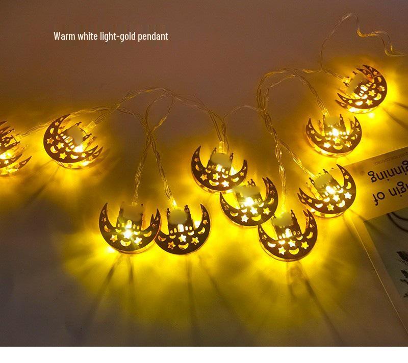 Creative Middle Eastern Star & Moon LED String Lights - Iron Art Festive Décor