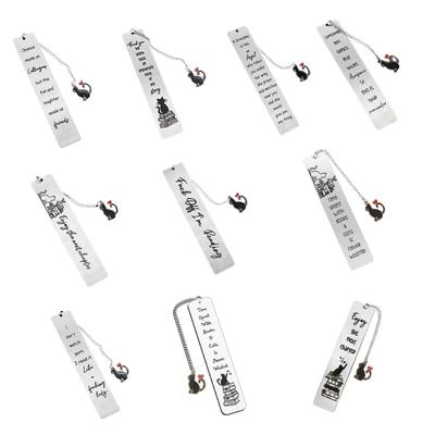 Stainless Steel Bookmarks Chain Bookmarks Cats Pendant Bookmarks Metal Book Mark Book Page Divider Gift for Book Lover