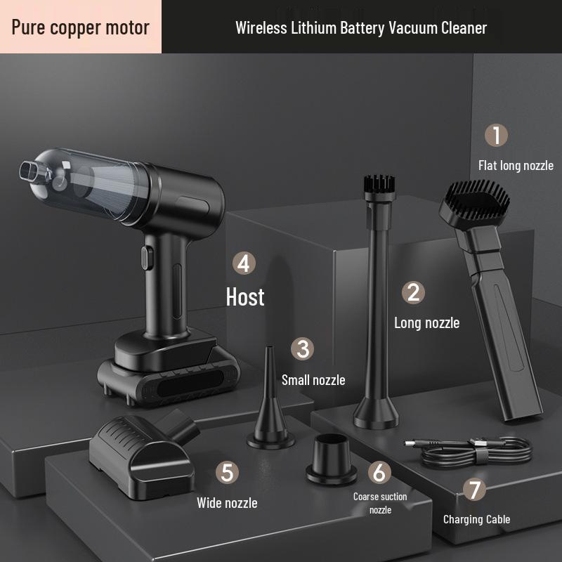 Wireless High-Power Handheld Car Vacuum Cleaner - Portable Blow-Suction Dust Remover with Strong Suction