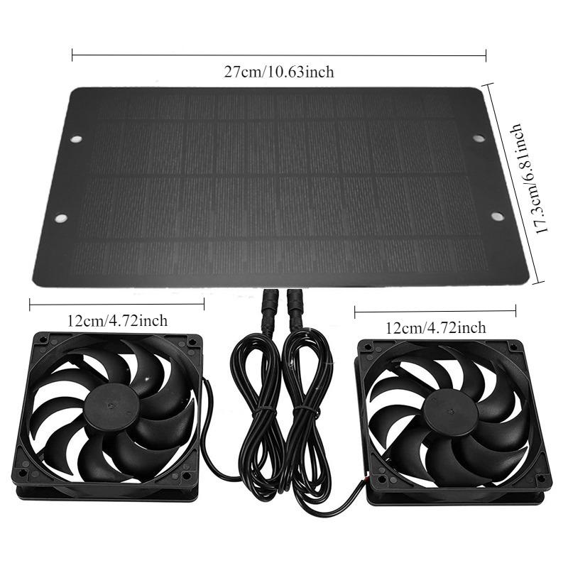 Small Size Solar Panel Low Power Solar Exhaust Fan 0.8W4v Lightweight Green Energy, Outdoor, Pet House, Chicken Coop