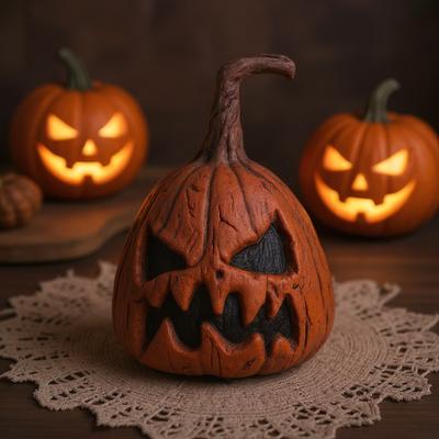 Halloween Kürbis Latex Material Nicht-Verformung Leuchtende Klingende Kürbis Ornamente Latex Horror Kürbiskopf (Benötigt 3 AA-Batterien)