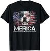 Funny Vintage Pitbull Dog, Merica Pittie Dog USA Flag Gift Unisex T-Shirt