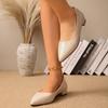 Fashion Women Flats New Pointed Toe Shallow Mouth Sneakers Square Heel Small Leather Shoes Women's Elegant Fashion Low Heels Loafers