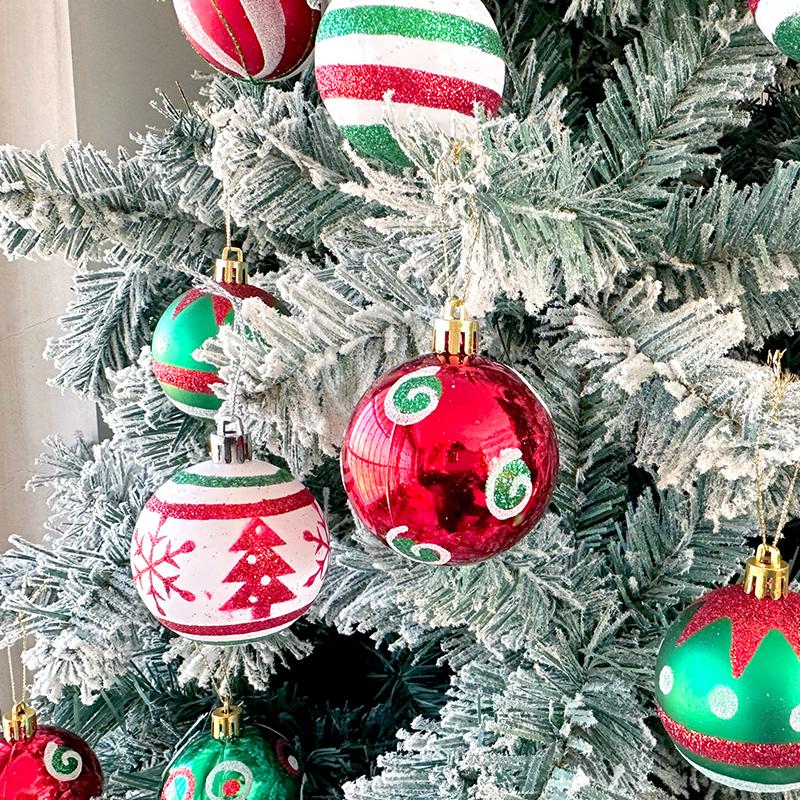 30pc/box Painting New Year Sparkling Christmas Balls Gifts Christmas Tree Pendants Home Hanging Pendants Exquisite 6cm