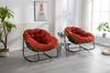 Outdoor Rattan Rocking Chair,Padded Cushion Rocker Recliner Chair Outdoor for Front Porch, Living Room, Patio, Garden, Orange