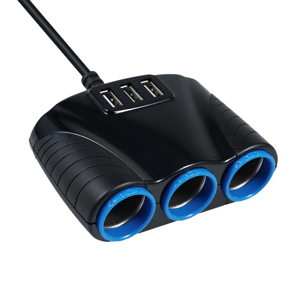 12 24V 3Ways Car Lighter Socket Splitter USB Charger Power Adapter Replacement for Vehicles and Tablet PC,