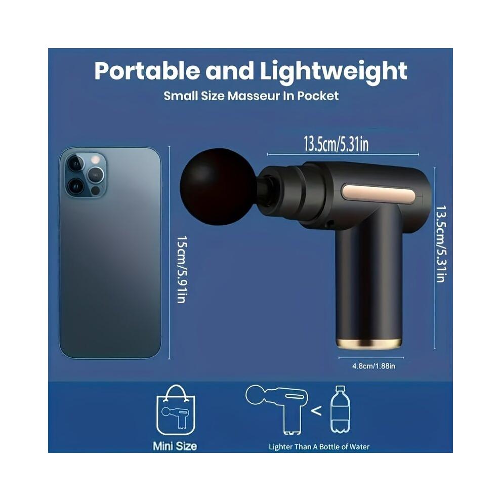 1pc Massage Gun Deep Tissue Muscle Handheld Percussion Massager For Body Back And Neck Pain Ultra Compact Powered By High Torque Fathers Gift For Dad