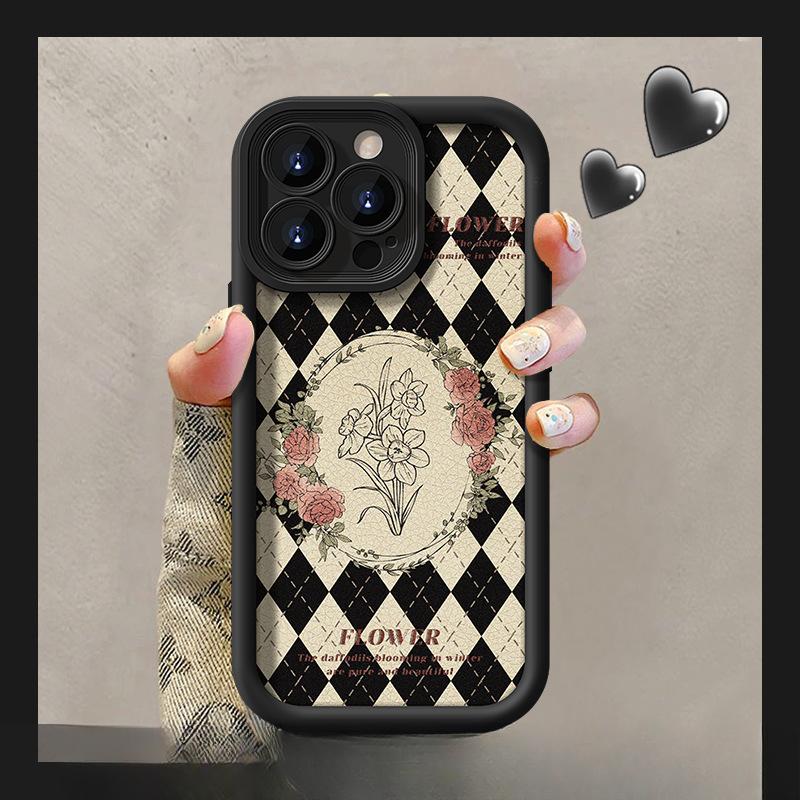 Camellia Doll Lanyard Suitable for Apple 16 Mobile Phone Case Iphone15PRO High-end Lambskin 14plus