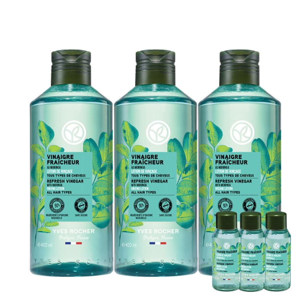Yvesrocher Moringa Refresh Hair Vinegar Deep Cleansing 400ml 3pcs  +50ml 3pcs 