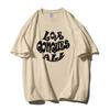 Shellsuning Oversized Letter Graphic T Shirts Men Summer Soft 100% Cotton Short Sleeve Tees Female Trendy Loose High Street Tops