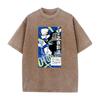 Hot Anime BLUE LOCK Eita Otoya Graphic Washed T-shirt Men Cotton Oversized Tshirts Street Tee Harajuku Male Vintage T Shirt