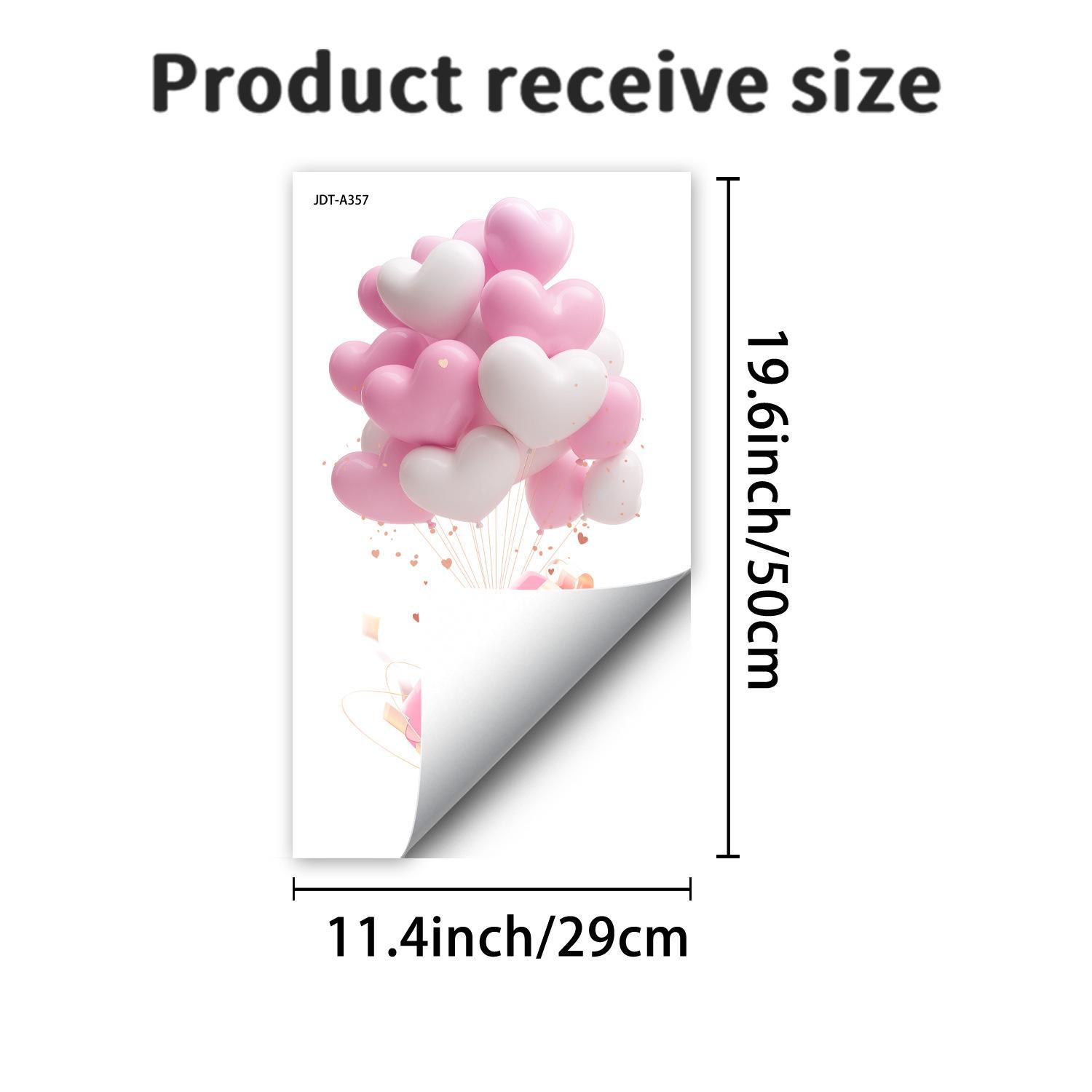 

Qixi Festival Heart-Shaped Balloon Static Cling Glass Door Decal JDT-A357