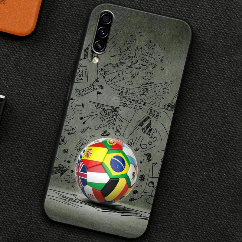 Soft Case For Samsung Galaxy A30 A30S A50 A50S A10S A70 A20S A10 A40 A7 A9 2018 Silicone Back Cover Football Passion Soccer Ball