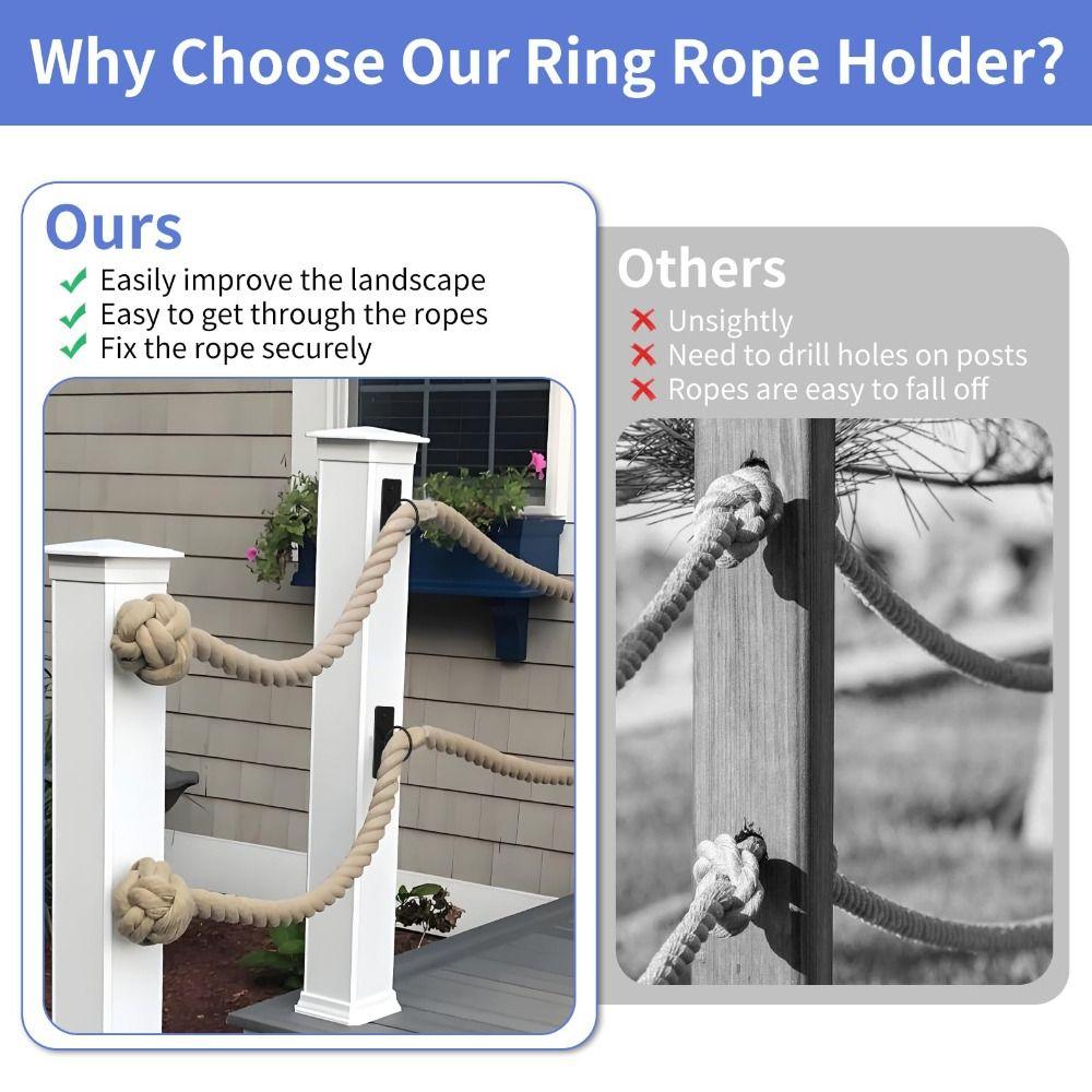 304 Edelstahl Schwarzer Ring Seilhalter Multifunktionaler Seilhalter Zaunbau