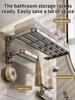 Upgrade And Thicken Grey/Black 40CM-60CM Towel Rack Space Aluminum Toilet Storage Rack Wall Mounted BathTowel Rack