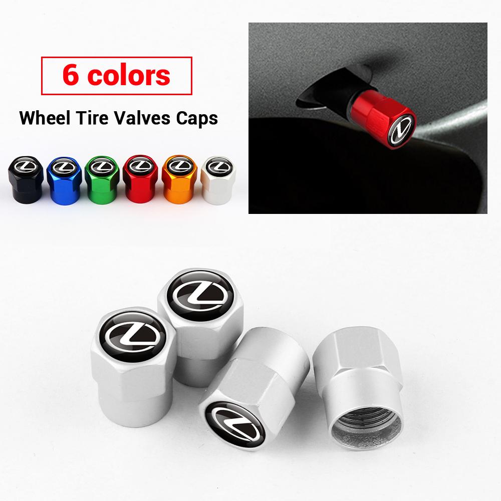 4Pcs Aluminium Car Wheel Tire Valve Cover Dust-proof Decorative Caps Accessories For Lexus RX350 IS250 IS350 GX460 ES350 GS350CE7 
