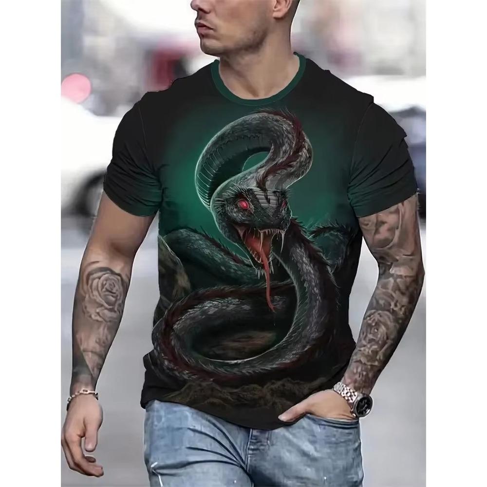 Men's casual sports 3D printed pattern T-shirt