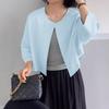 ZANZEA Women Casual Round Neck 3/4 Sleeve Loose Cardigan Summer Blouse
