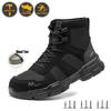 Lightweight Safety Shoes Work Boots Steel Toe Men Slip Resistant Waterproof Shoes Anti-smash Anti Shock Casual Footwear for Work