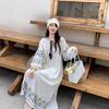 Source Bohemian Vacation Style Temperament Lace-up Round Neck Lantern Sleeve Dress Women's Autumn Embroidery