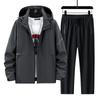 Mens Lightweight Hooded Outdoor Jacket Pants Set Hiking Trekking Fall Casual Sport Wear