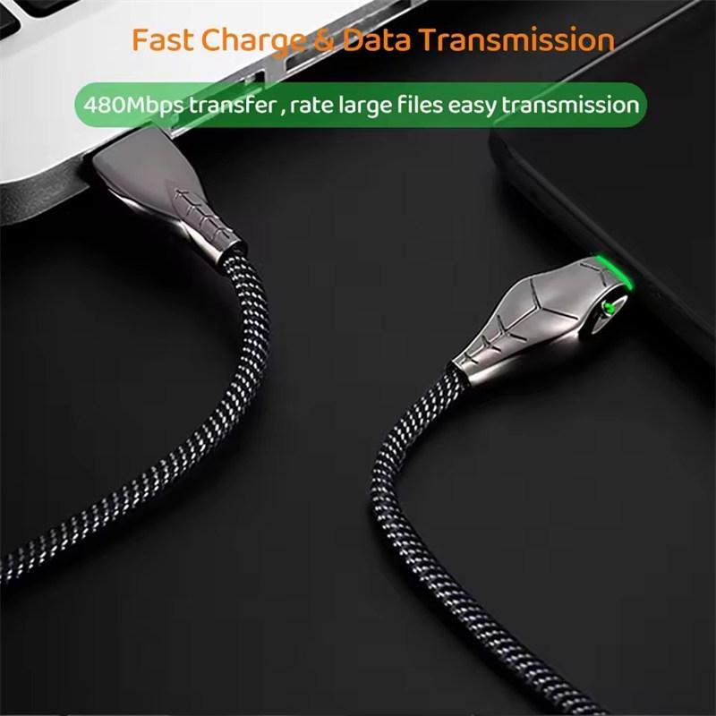 100W Type-C 7A Super Fast Charging Cable Indicator Light Datový kabel vhodný pro iPhone 6-14 Huawei Xiaomi Vivo Nabíjecí kabel pro telefony