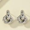Fashionable Retro Double-Layer Wrapped Earrings With Textured Design, Versatile Earrings For Women'S Daily Wear.