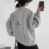 Damen-Sweatshirt mit lockerem, besticktem Buchstaben und Rundhalsausschnitt