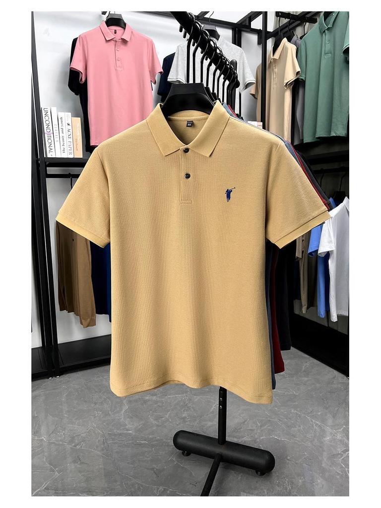 Men's Summer 2025 Embroidered Pony Logo Pure Cotton Polo Shirt