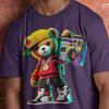 Urban Teddy Bear Hip Hop Tee: 100% Cotton Streetwear