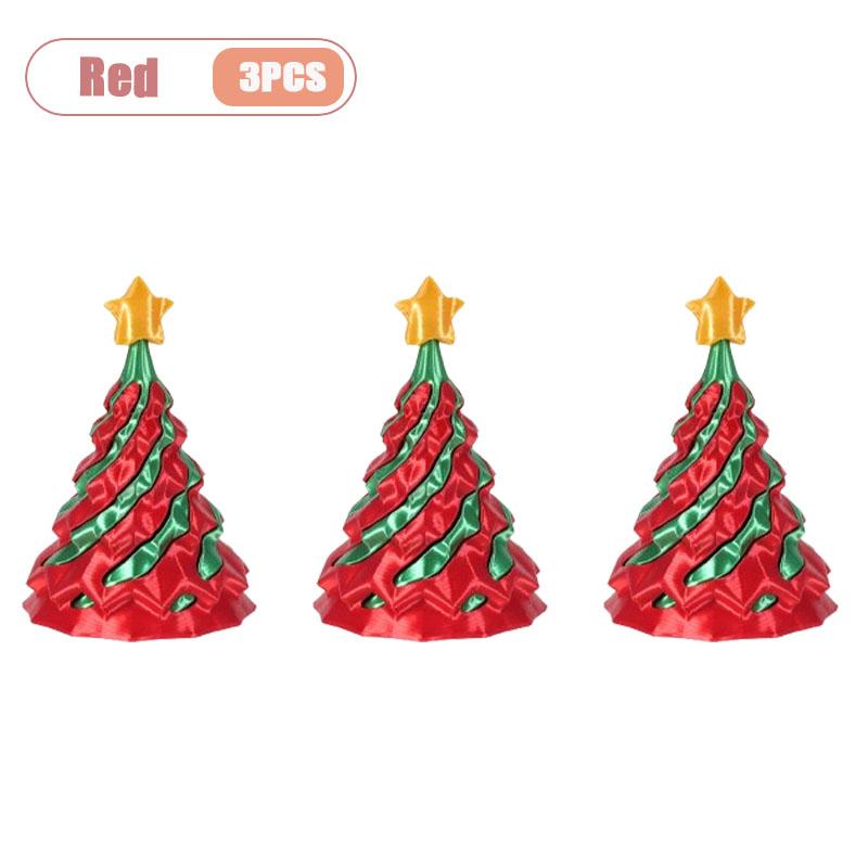 1-10PCS 3D Printed Spiral Christmas Tree Ornament Dual Color Swirl Cone Stress Relief Toy Creative Xmas Decor Kids Gift Home