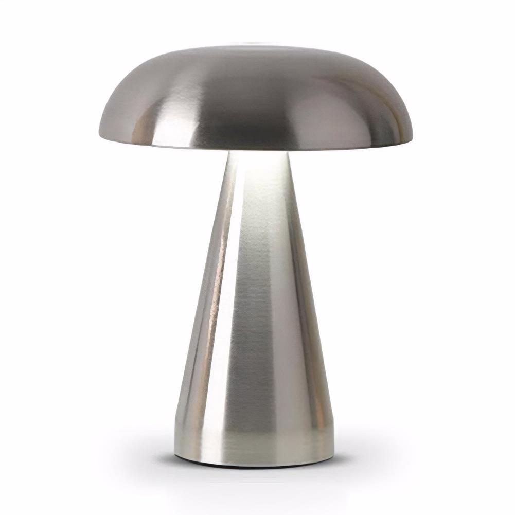 Retro Mushroom Table Lamp USB Rechargeable LED Night Light 3 Light Colors Adjustable Touch Control Reading Lamp for Home Decor