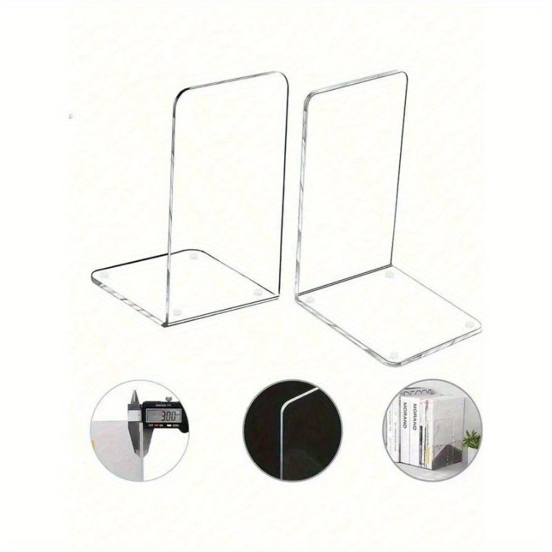 1pc Acrylic Bookend Book Ends for Shelves Clear Decor Book Ends for Desktop Organizer Stand Holder Non Slip Storage Organizer Book Stopper