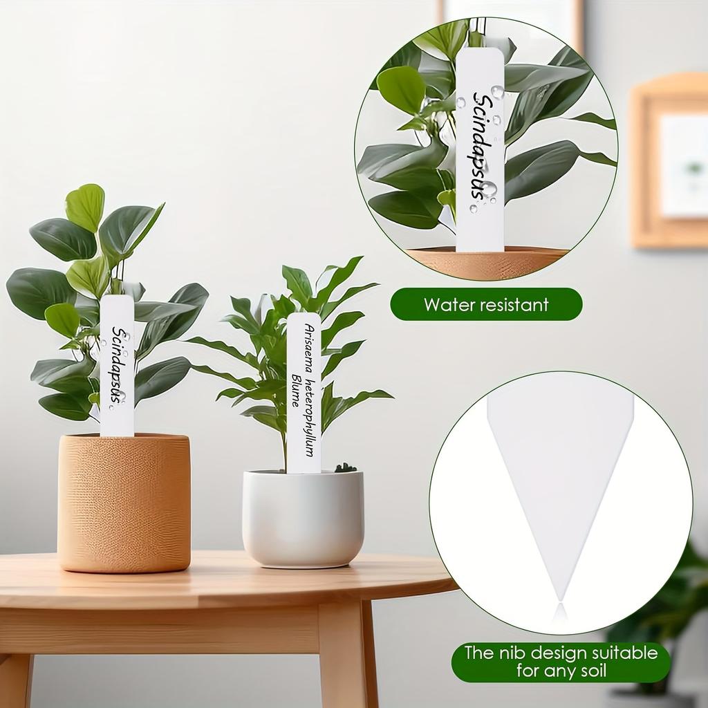 100pcs Plant Labels 4-Inch Plastic Plant Name Tags Waterproof Garden Labels for Flowers Herbs Potted Plants And Vegetable Pots
