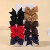 10Pcs/Set Classical Solid Ribbon Bow Hair Clips for Kids Girl Handmade Bows Hairpin Barrettes Headwear Children Hair Accessories