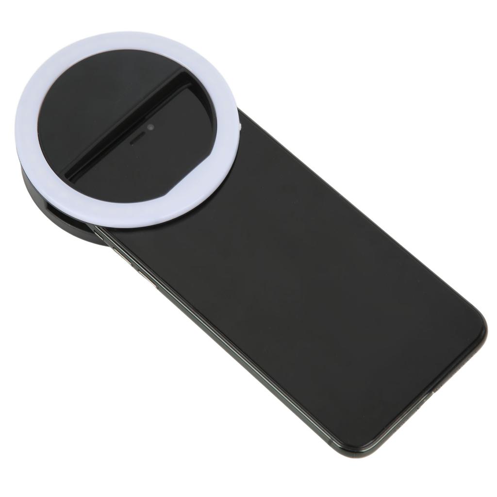 Selfie Ring Light 360 Degrees Lighting Soft Glareless Light 0.4in Thick Clamp Widely Used Mini Ring Light for Live