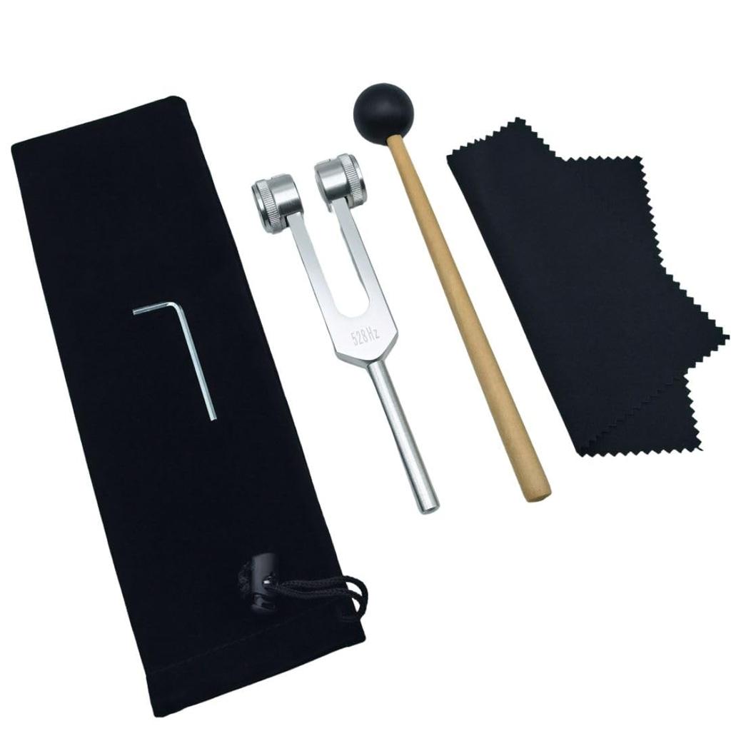Love Frequency 528Hz Weighted DNA Tuner Mallet 5 Piece Healing Frequency Healing Wellness Treatment Tuner with Crystal Point and Instructions for Use