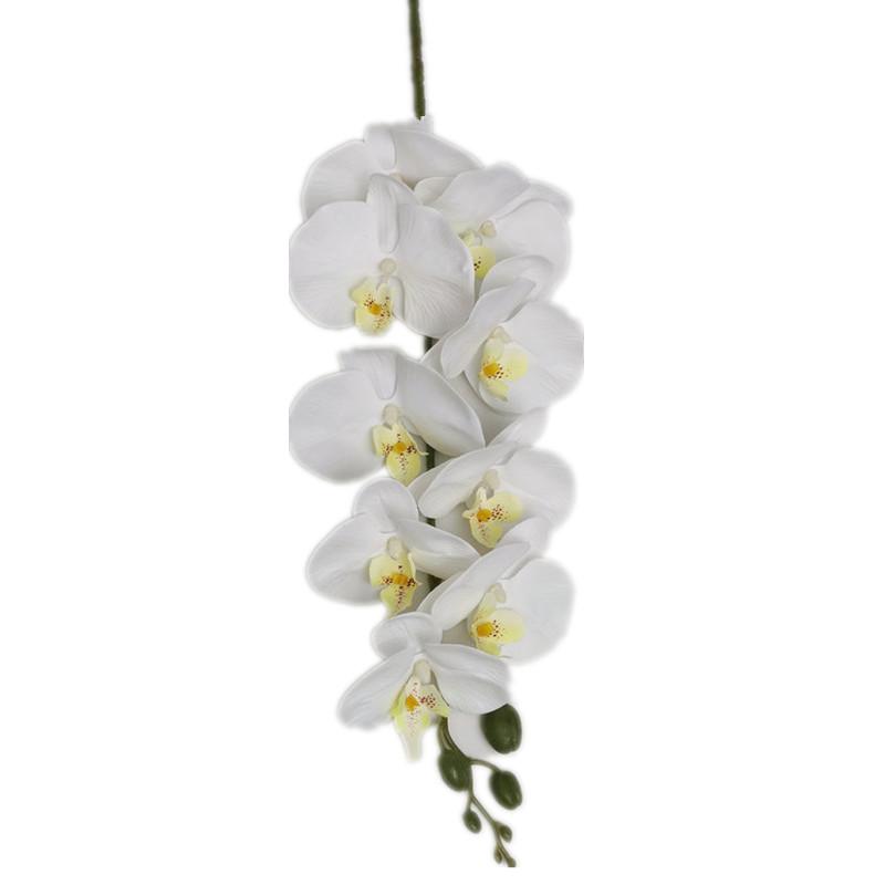 5pc Artificial Phalaenopsis Orchid 9 Heads Soft Latex Butterfly Orchid Flower Branch for Wedding Floral Decoration