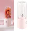 Juicer Machine Portable 500ml Mini Pink Juice Extractor 6 Leaf Blades USB Charging Juice Maker for