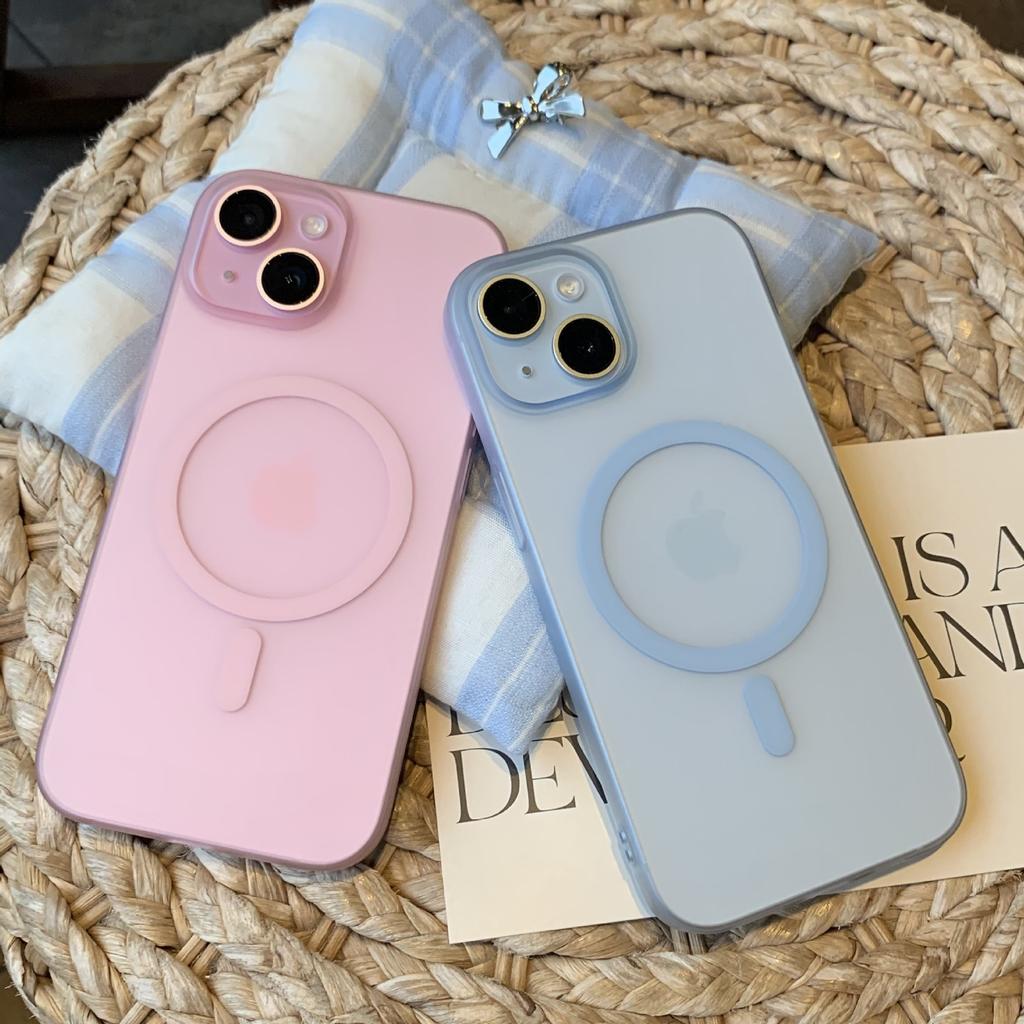 Ice Mist Magnetic Case Suitable for IPhone16promax Matte Phone Case Apple 15 Full-inclusive Ultra-thin PC Protection Case