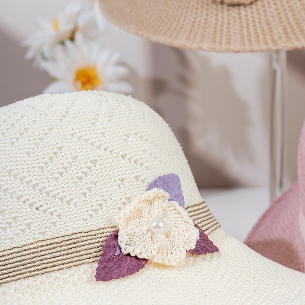 Straw hat women's outdoor travel sunscreen hat bucket hat basin hat elegant versatile women's sun hat breathable adult