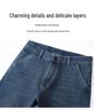 2025 Autumn/Winter Men's High-End Loose Straight Leg Jeans - Casual High-Waisted Pants