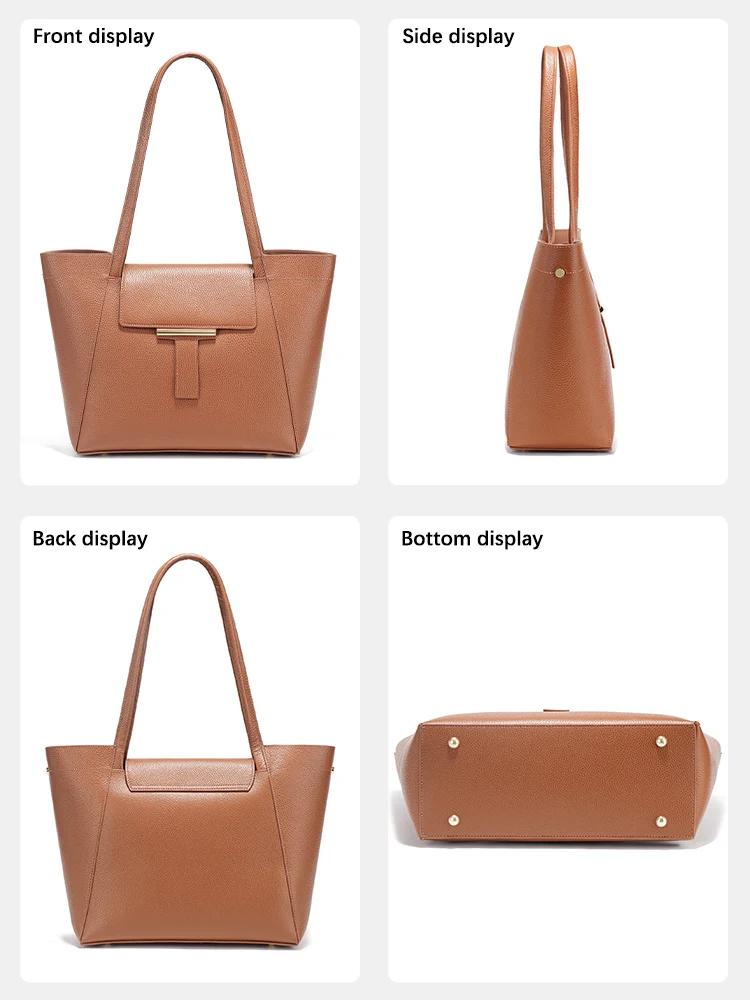 Zency Genuine Leather Women's Large Shoulder Bag for A4