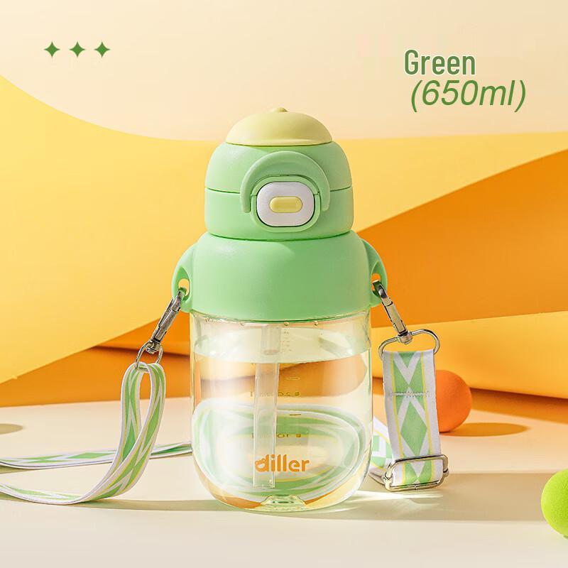 Zhi Shi Portable Double Drink Water Bottle with Straw